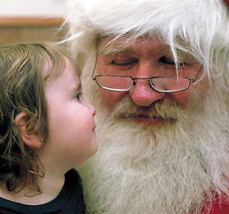 Babbo Natale con una bambina