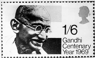 Francobollo emesso in occasione del centenario di Gandhi